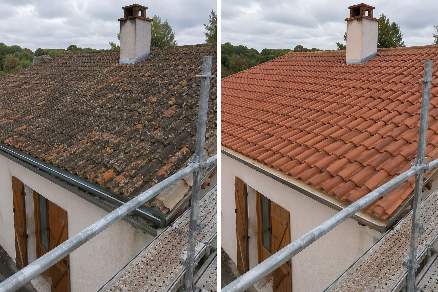 Rénovation toiture avec échafaudage — Techni Home